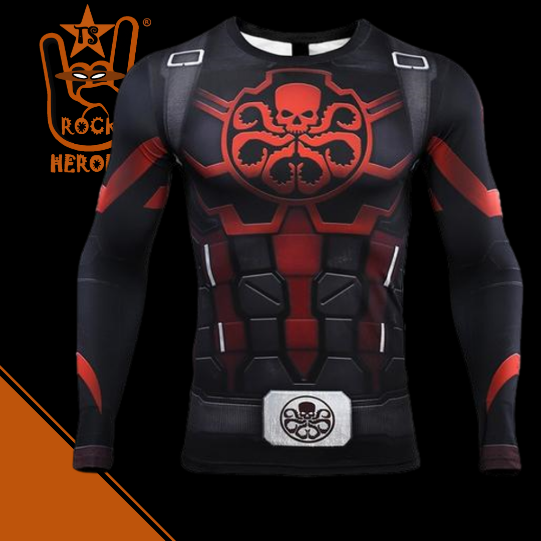 Camisa de Compressão Capitão Hydra Masculina Manga Longa – Rock N