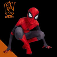 Fantasia Homem Aranha Longe de Casa Cosplay Infantil Bodysuit Elastano com Visor 3D