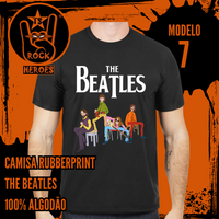 Coleção The Beatles 6 Camisas Rubberprint Full Sreen de Algodão com Estampa em Alta Definição Adulto