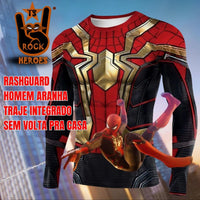 Camisa de Compressão Homem Aranha Sem Volta pra Casa Traje Integrado Manga Longa Rashguard