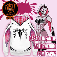 Casaco Infantil Anti Gwenom - Anti Venom Spider Gwen - Com capuz