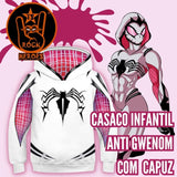 Casaco Infantil Anti Gwenom - Anti Venom Spider Gwen - Com capuz