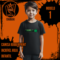 Coleção Rubberprint Hulk Infantil 100% Algodão Estampa Simples DTF Alta Definição