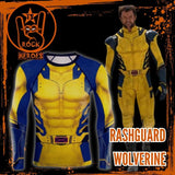 Camisa de Compressão Wolverine Rashguard Elastano Longboard Manga Longa Filme Deadpool