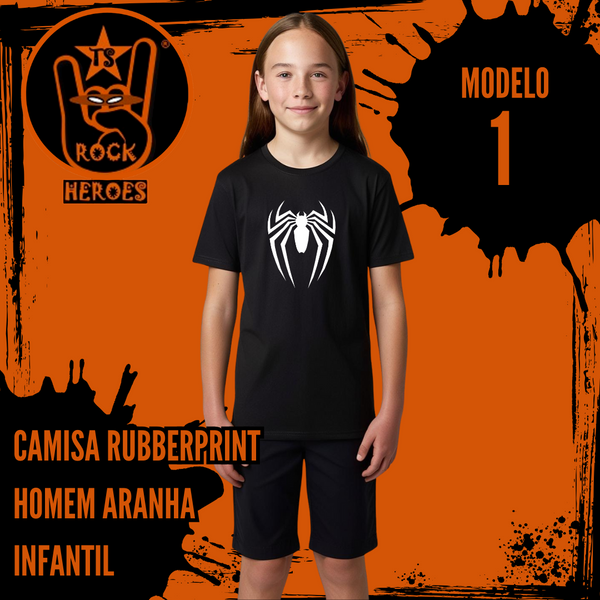 Camisa Rubberprint Homem Aranha Infantil 100% Algodão Estampa DTF Alta Definição