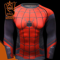 Camisa de Compressão Homem Aranha Longe de Casa Rashguard Elastano Manga Longa