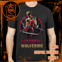 Coleção Deadpool & Wolverine 5 Camisas Rubberprint de Algodão com Estampa em Alta Definição