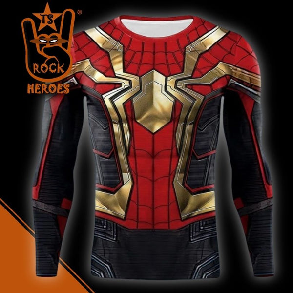 Camisa de Compressão Homem Aranha Sem Volta pra Casa Traje Integrado Manga Longa Rashguard