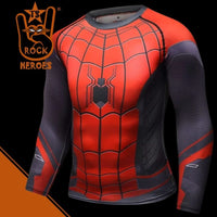 Camisa de Compressão Homem Aranha Longe de Casa Rashguard Elastano Manga Longa