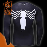 Camisa de Compressão Homem Aranha Simbionte HQ Rashguard Elastano Manga Longa