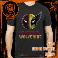 Coleção Deadpool & Wolverine 5 Camisas Rubberprint de Algodão com Estampa em Alta Definição