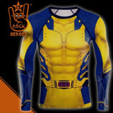 Camisa de Compressão Wolverine Rashguard Elastano Longboard Manga Longa Filme Deadpool