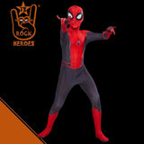 Fantasia Homem Aranha Longe de Casa Cosplay Infantil Bodysuit Elastano com Visor 3D