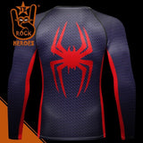 Camisa de Compressão Homem Aranha Miles Morales Aranhaverso 2 Rashguard Elastano Manga Longa