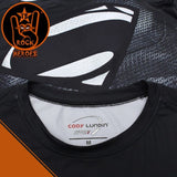 Camisa de Compressão Superman Black Manga Longa Rashguard Elastano