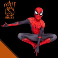 Fantasia Homem Aranha Longe de Casa Cosplay Infantil Bodysuit Elastano com Visor 3D