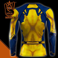 Camisa de Compressão Wolverine Rashguard Elastano Longboard Manga Longa Filme Deadpool