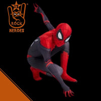 Fantasia Homem Aranha Longe de Casa Cosplay Infantil Bodysuit Elastano com Visor 3D