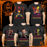 Coleção Deadpool & Wolverine 5 Camisas Rubberprint de Algodão com Estampa em Alta Definição