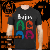 Coleção The Beatles 6 Camisas Rubberprint Full Sreen de Algodão com Estampa em Alta Definição Adulto