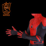 Cosplay Homem Aranha Longe de Casa Modelo Slim com Visor Espelhado Adulto Bodysuit