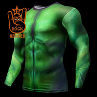 Camisa de Compressão Hulk Rashguard Elastano Manga Longa