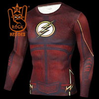 Camisa de Compressão The Flash Manga Longa Rashguard Elastano