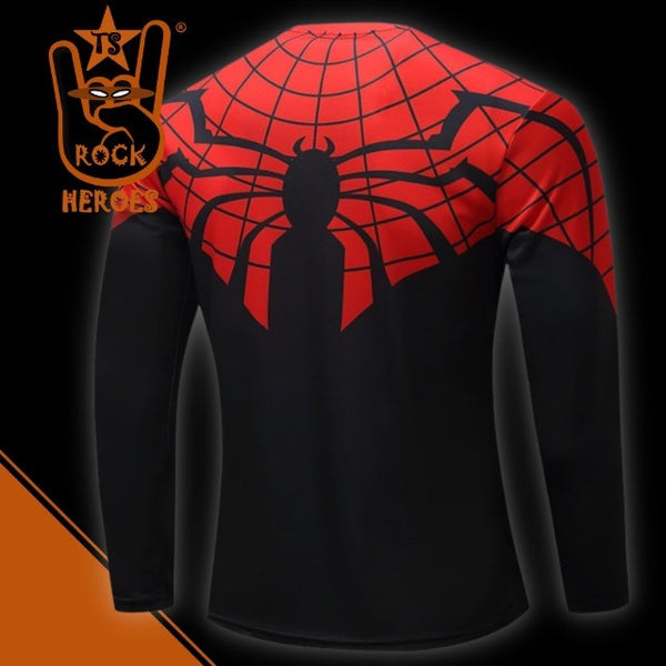 Camisa Compressão Homem Aranha Superior Manga Longa Rashguard