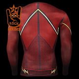 Camisa de Compressão The Flash Manga Longa Rashguard Elastano