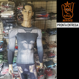 Camisa de Compressão Batman VS Superman Rashguard Elastano Manga Longa