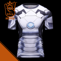 Camisa de Compressão Máquina de Combate Rashguard Elastano Manga Curta