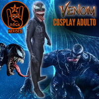 Fantasia Venom Cosplay Adulto Bodysuit Elastano com Máscara em Látex