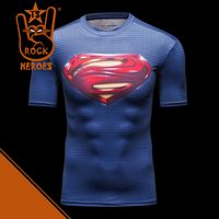 Camisa de Compressão Superman Manga Curta Rashguard Elastano