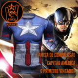 Camisa de Compressão Capitão América Manga Curta