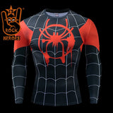 Camisa de Compressão Homem Aranha Miles Morales Rashguard Elastano Manga Longa