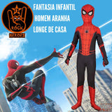 Fantasia Homem Aranha Longe de Casa Cosplay Infantil Bodysuit Elastano