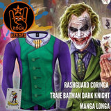 Camisa de Compressão Coringa Batman o Calaveiro das Trevas Manga Longa