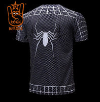 Camisa Slimfit Homem Aranha Simbionte Bodysuit Elastano Manga Curta