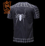 Camisa Slimfit Homem Aranha Simbionte Bodysuit Elastano Manga Curta