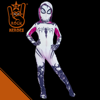 Fantasia Venon Spider Gwen Deluxe Cosplay Infantil Anti-Gwenom Bodysuit Elastano