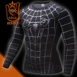 Camisa de Compressão Homem Aranha Simbionte Rashguard Elastano Manga Longa