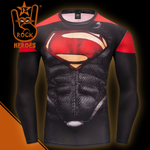 Camisa de Compressão Evil Superman Black Manga Longa Rashguard Elastano