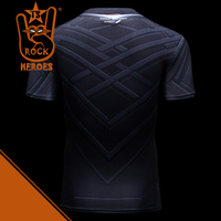 Camisa de Compressão Pantera Negra Manga Curta Rashguard Elastano