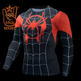 Camisa de Compressão Homem Aranha Miles Morales Rashguard Elastano Manga Longa