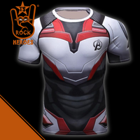 Camisa de Compressão Vingadores Ultimato Rashguard Elastano Manga Curta