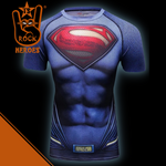 Camisa de Compressão Superman Manga Curta Rashguard Elastano