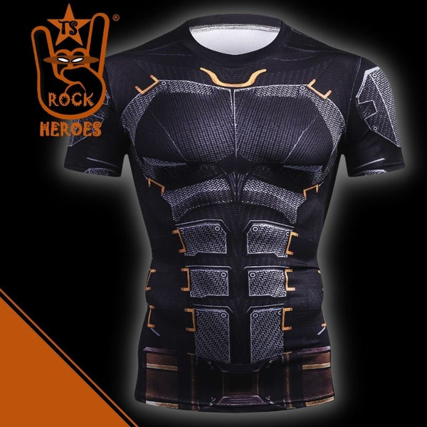 Camisa de Compressão Batman Filme Liga da Justiça Rashguard Elastano Manga Curta