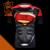 Camisa de Compressão Superman Manga Curta Rashguard Elastano