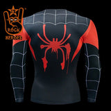 Camisa de Compressão Homem Aranha Miles Morales Rashguard Elastano Manga Longa