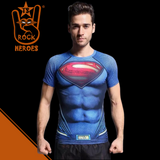 Camisa de Compressão Superman Manga Curta Rashguard Elastano